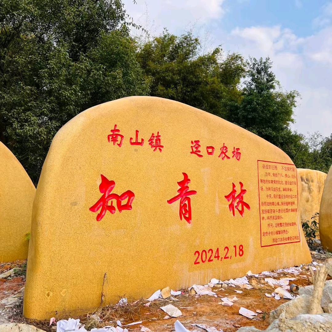 大型景观石刻字石