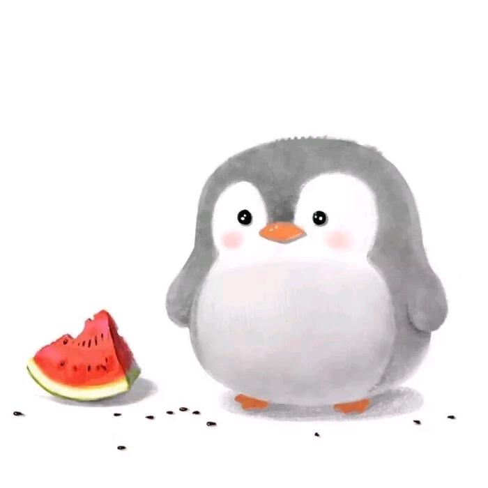 展翅飞翔的企鹅