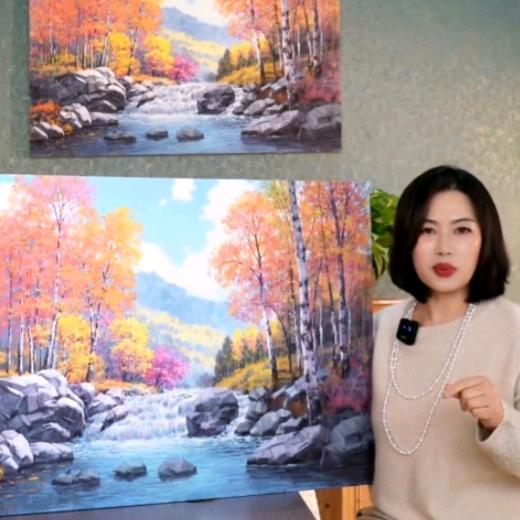 青岛绿泽画院蓝姐