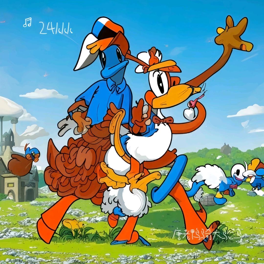 唐老鸭骑大鸵鸟