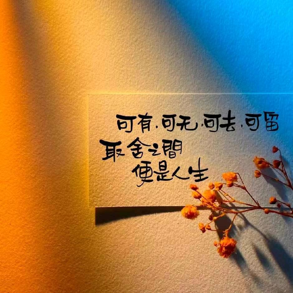 得失看淡，来去随缘！