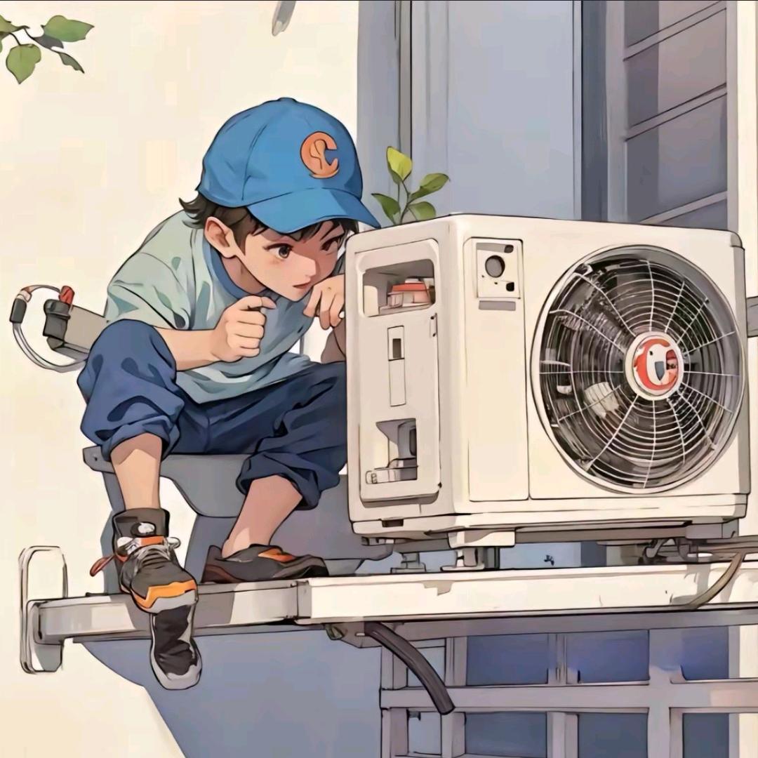 90后空调小哥带老婆装空调😃😃