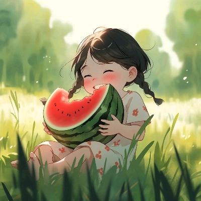 夏天吃西瓜🍉。