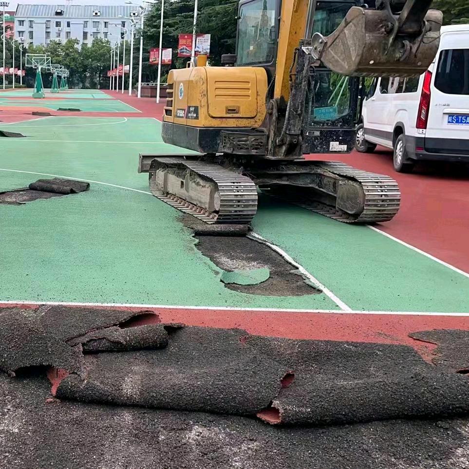 李强废旧塑胶跑道铲除回收.