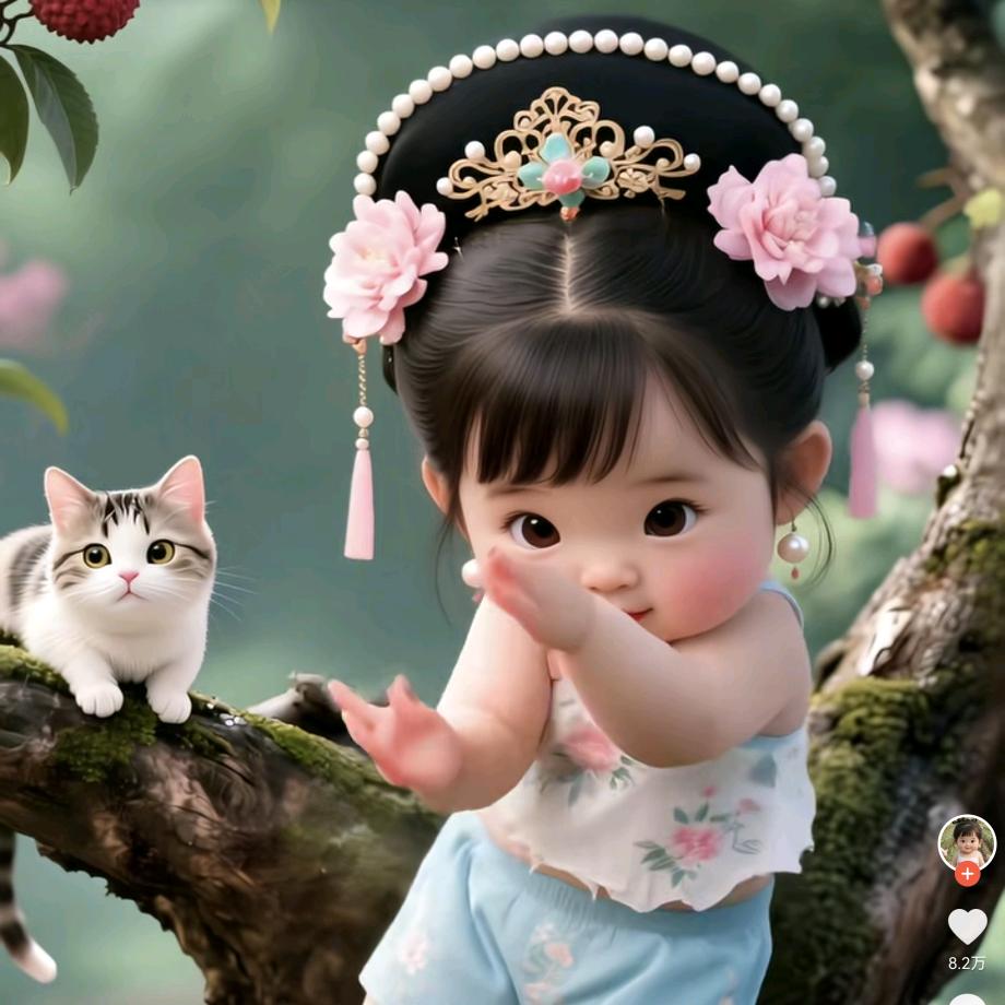 靓女与小猫咪