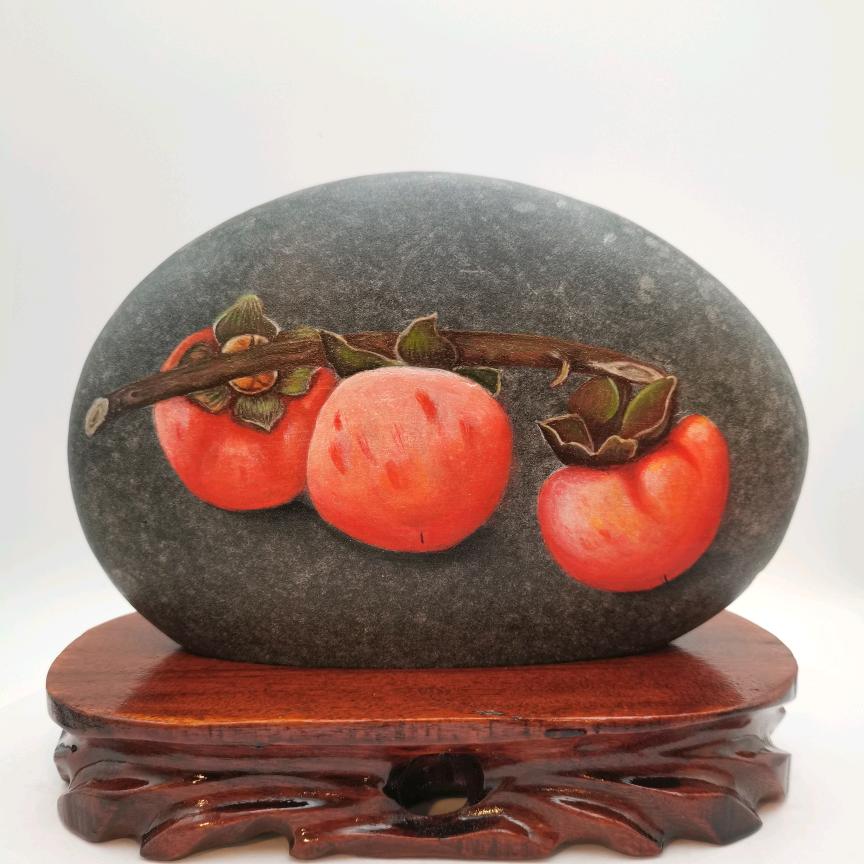 小燕子手绘石画