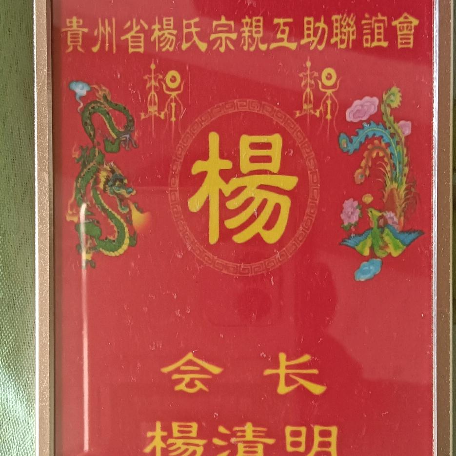 会长楊清明巜贵州省楊氏宗亲互助联谊会》