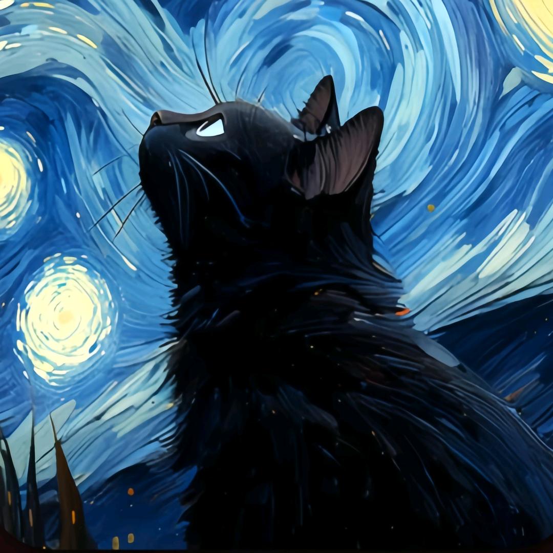 仰望星空的猫