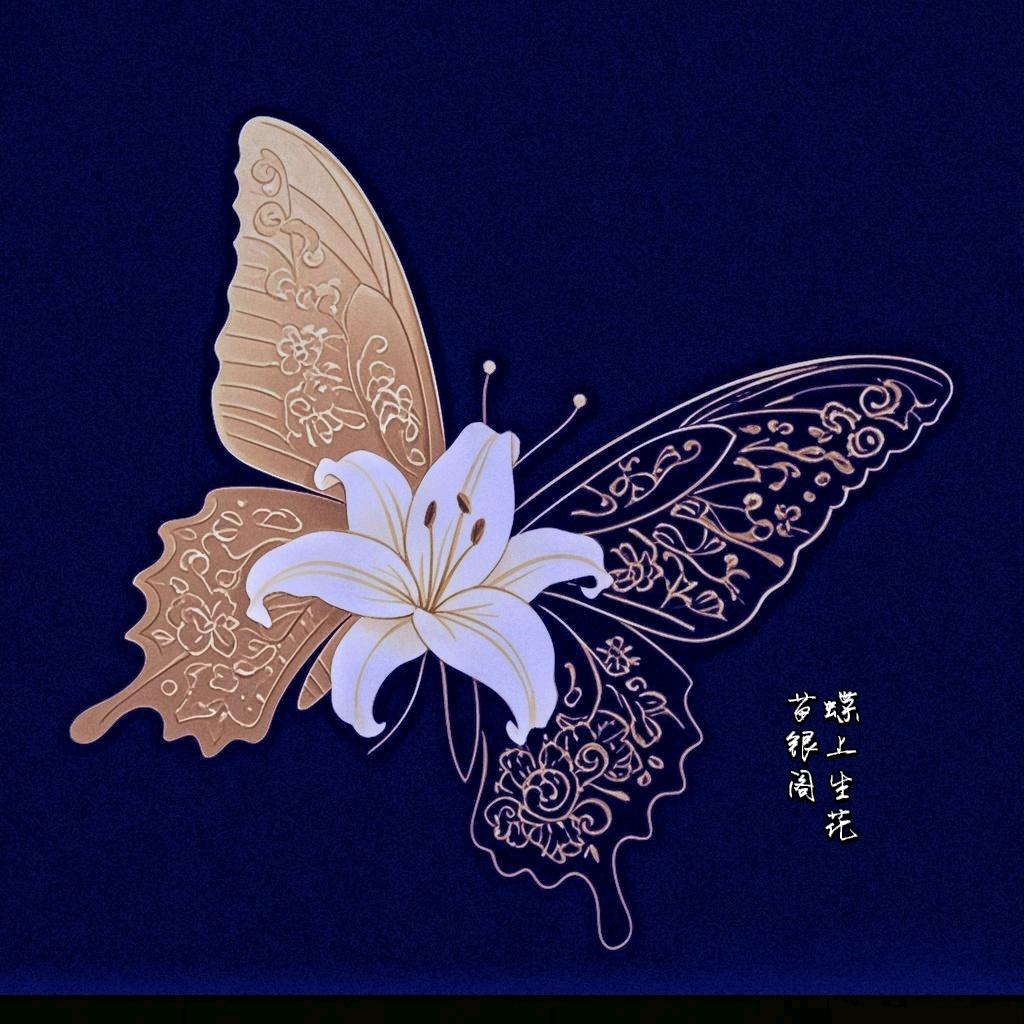 蝶上生花苗银阁