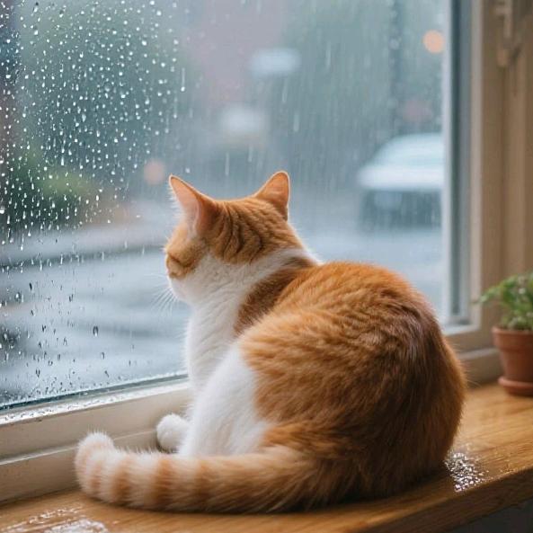 猫听雨