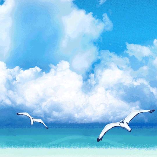 蔚蓝色的脚印