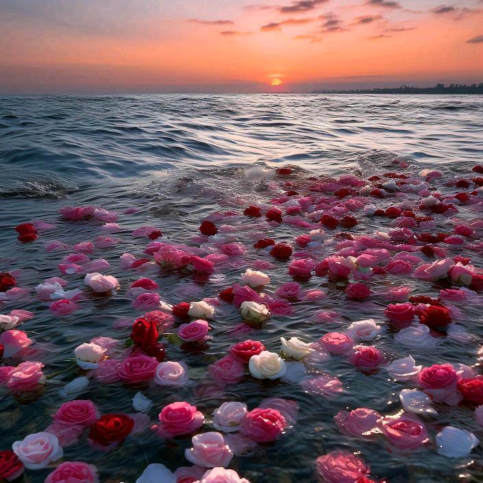 鲜花与大海