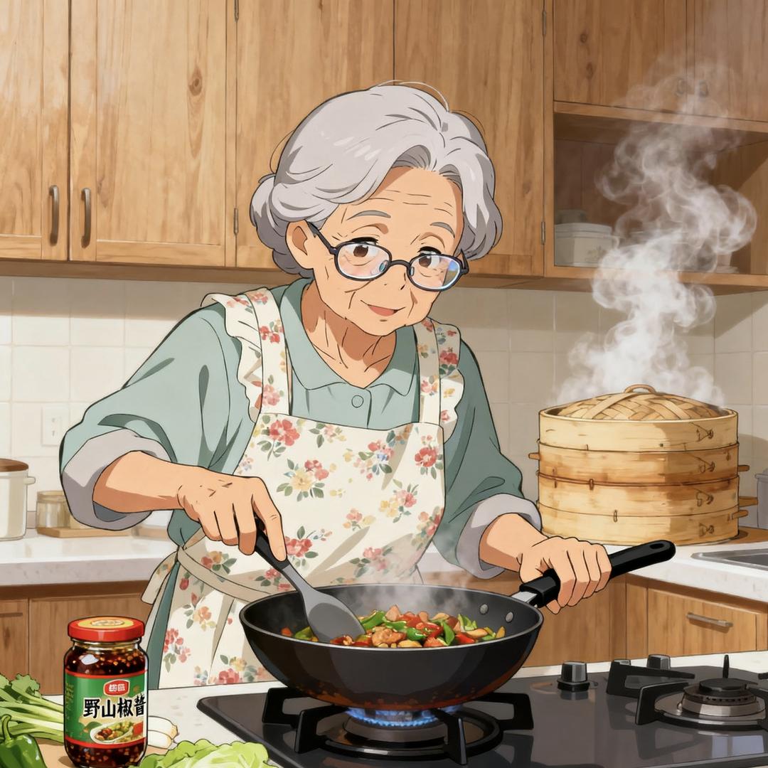 阿婆的柴火灶