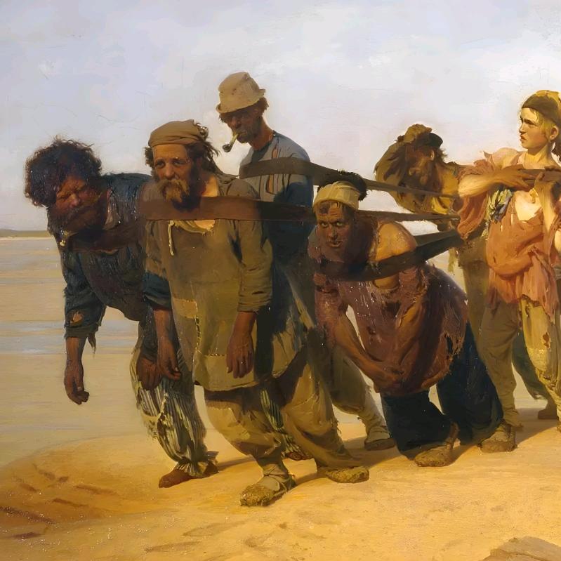 伏尔加河畔的纤夫