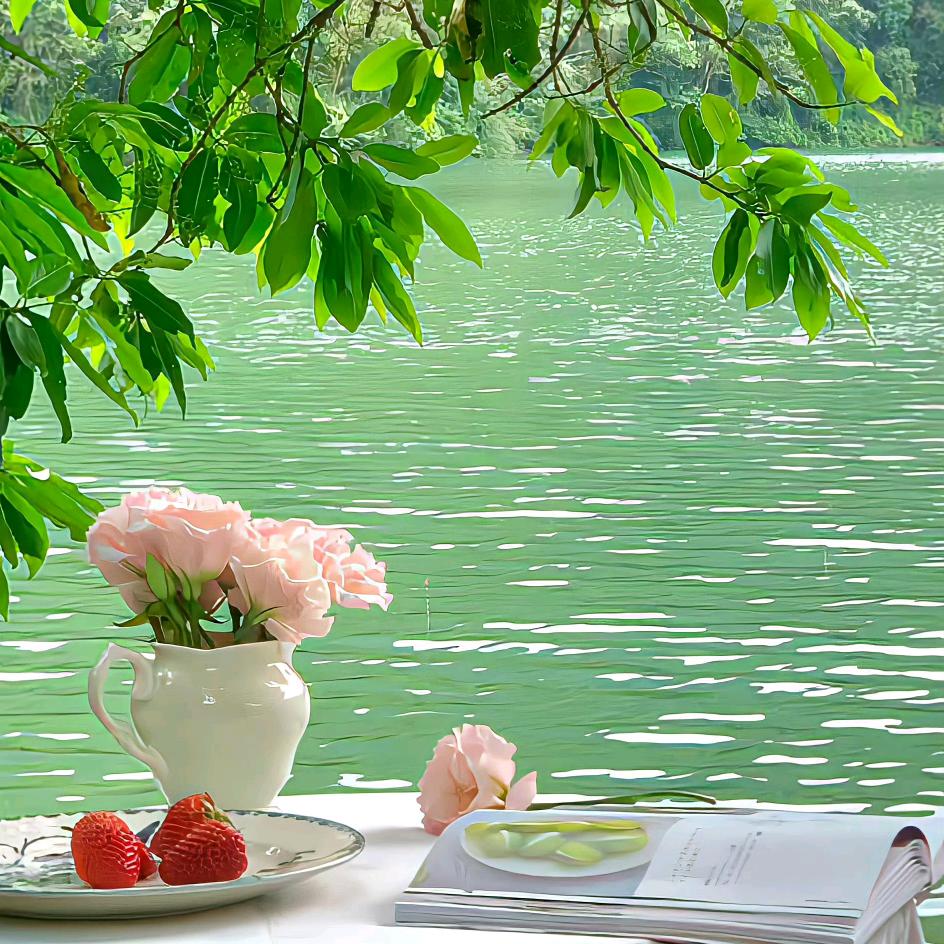 轻挽罗纱醉夕阳