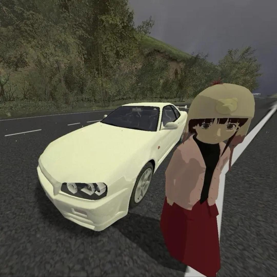 一个车旁边站个人