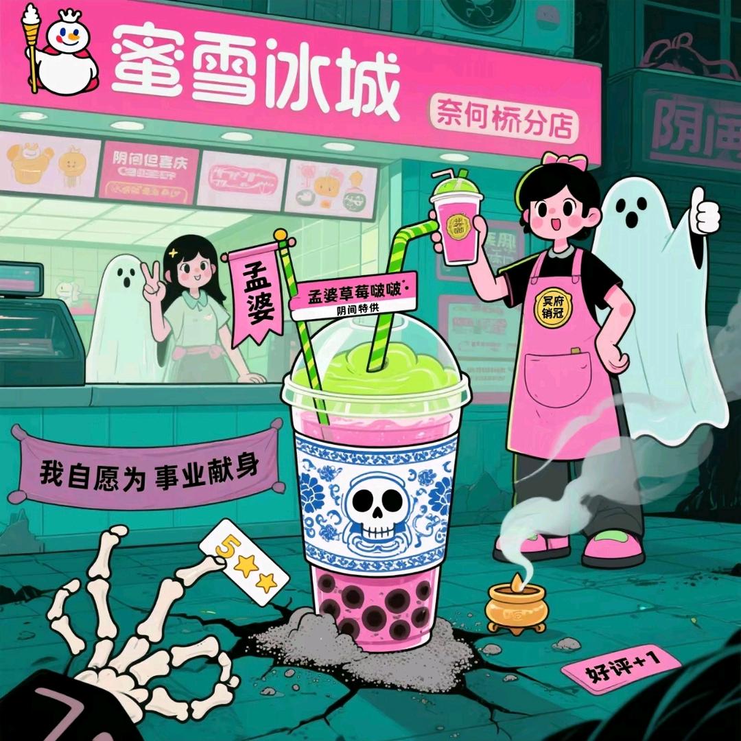 用闺蜜骨灰调奶茶后发现成为蜜雪冰城销冠