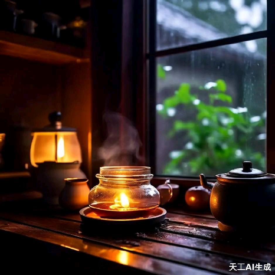 一灯细雨煮茶香