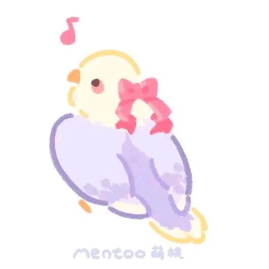 紫色。小鹦鹉。