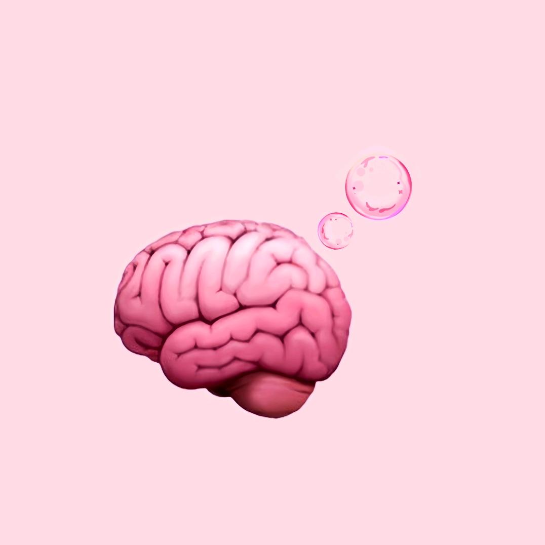粉色脑袋冒泡泡