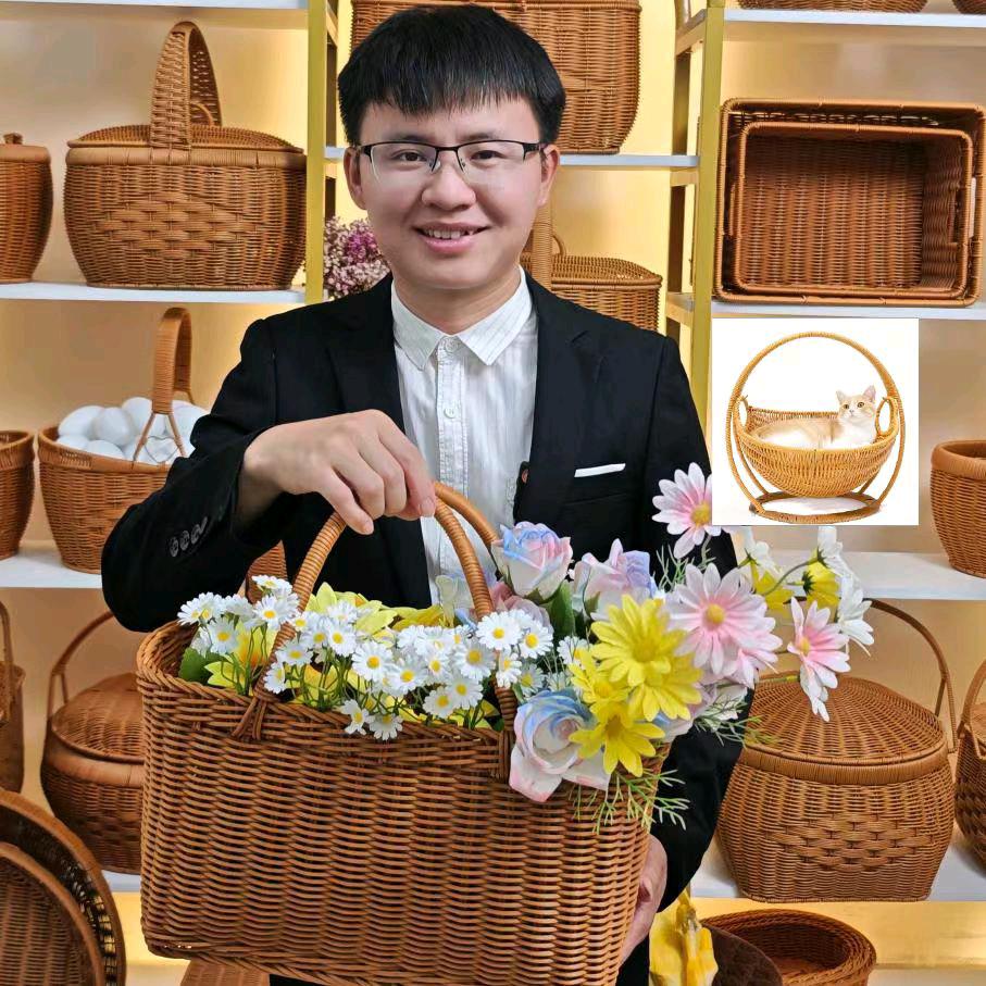 表弟藤编工艺品（摇篮猫窝现货）