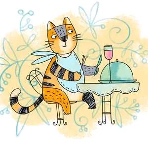 好奇（吃）的猫