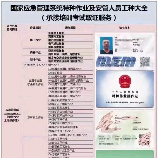 培训特种作业操作证
