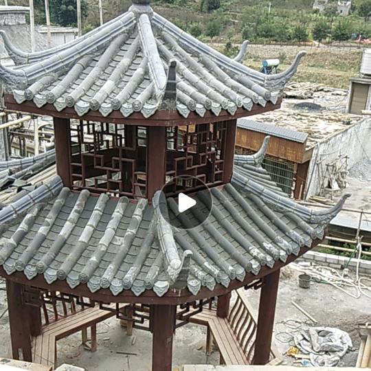 聊天杨砖修长廊凉亭木房子