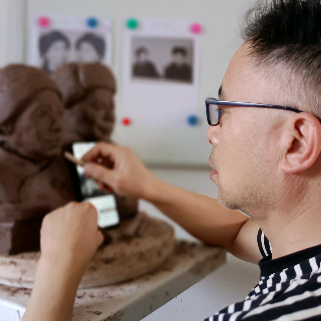 人物肖像雕塑定制—张民泥塑