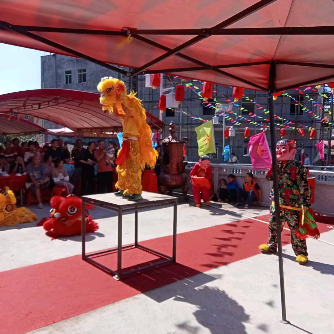 紫金县，中坝专业醒狮队，上桌子精彩 表演