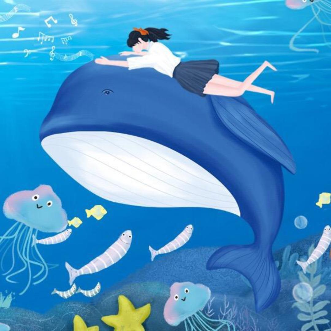 鲸鱼小女生青春期女孩经期用品