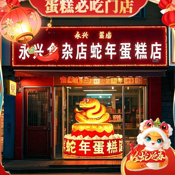 永兴食杂店蛇年蛋糕