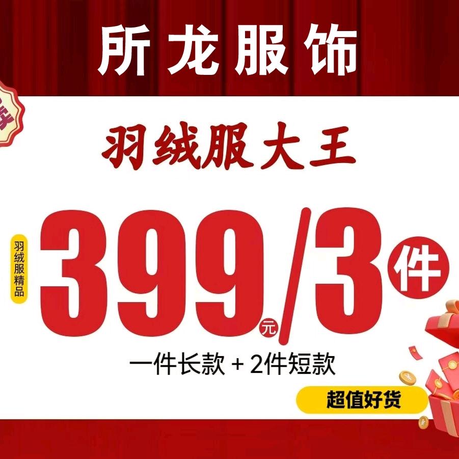 所龙服饰（红泥湾店）羽绒服399三件