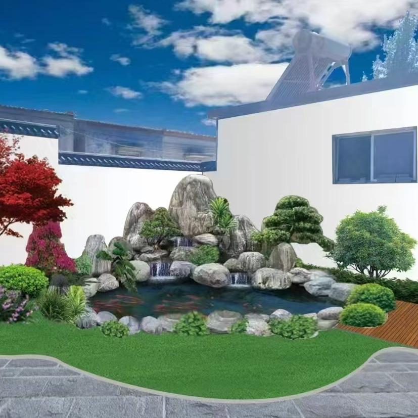 云棋园林真石假山（假山定制鱼池过滤施工）