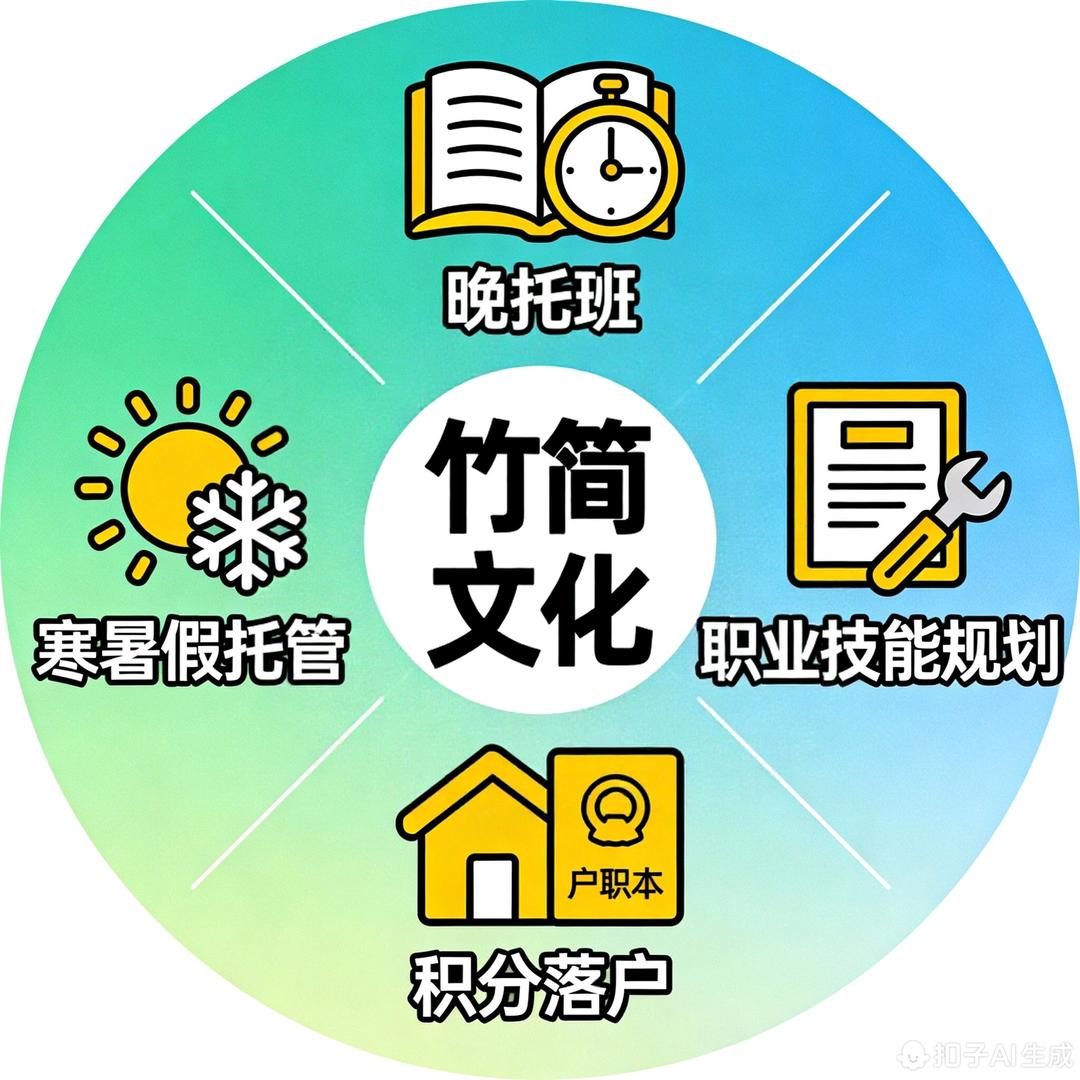 竹简文化｜晚托班-职业技能培训-积分落户