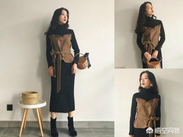 黑色针织裙子如何搭配外套(图6)