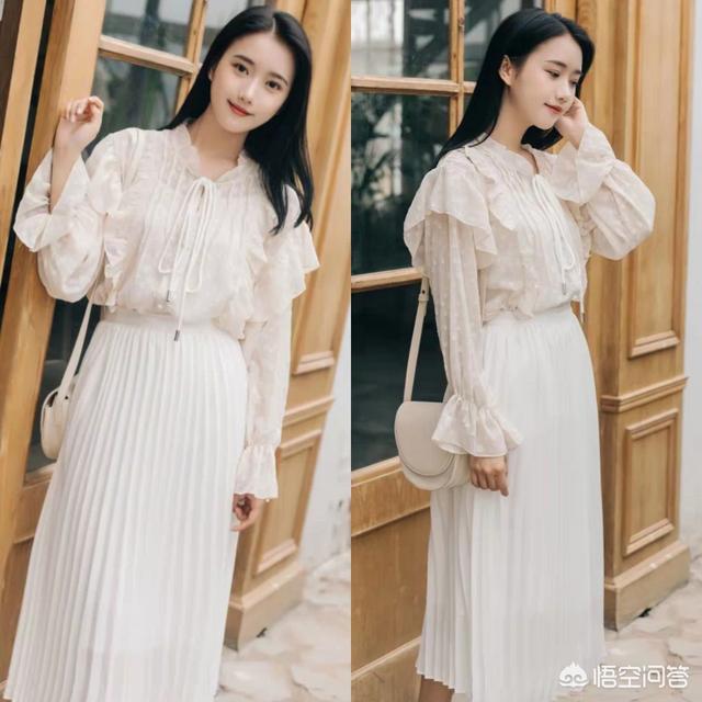 白色半生长裙怎么搭配(图3)