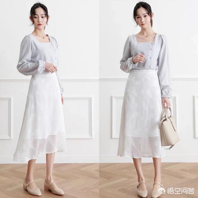 白色半生长裙怎么搭配(图1)