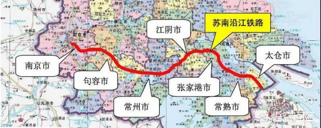 江阴苏南沿江高铁路线，江阴苏南沿江高铁路线规划图