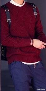 红色毛衣如何搭配短裤男(图1)