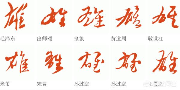 雄字草书字体最佳写法