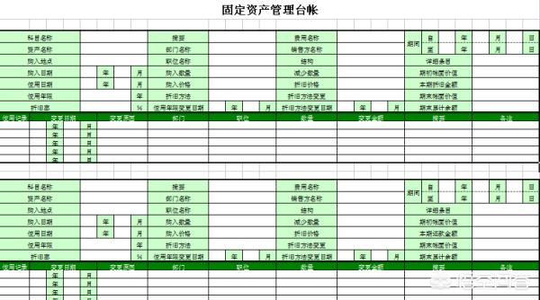 固定资产卡片，固定资产卡片样式图片