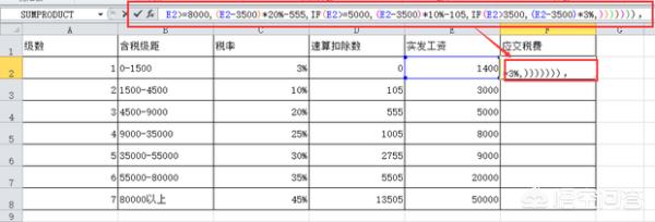 个税计算公式excel表，个税计算公式excel表函数