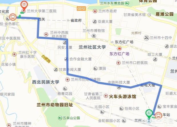 兰州站下车去兰医二院应乘几路公交车？