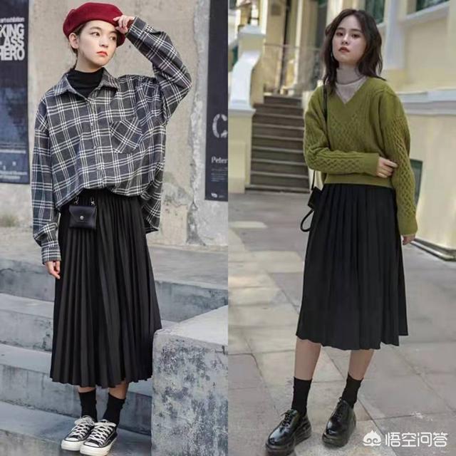 黑色半身毛衣裙如何搭配(图4)