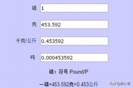 1磅等于多少kg，1磅等于多少斤?