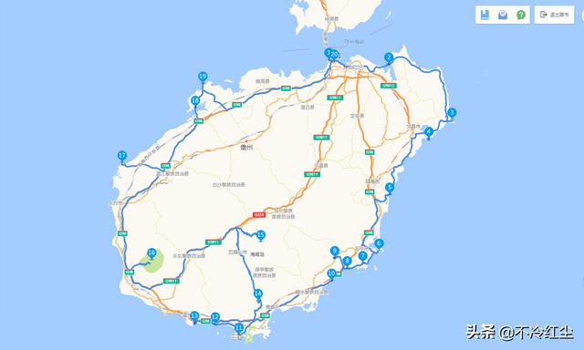 海南临高自驾游路线，海南临高自驾游路线图
