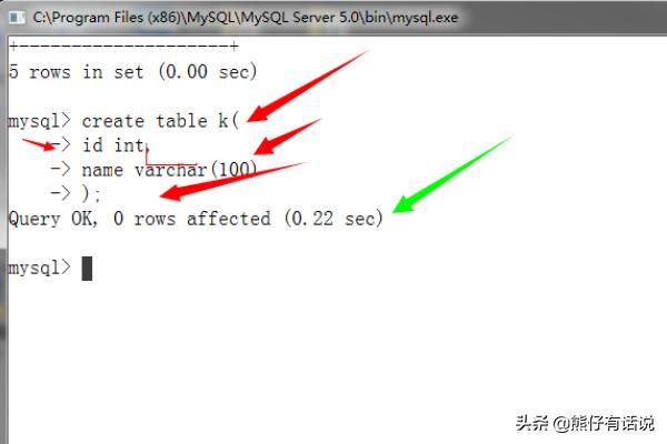 如何利用MYSQL创建一个表格