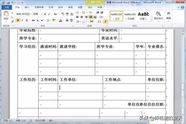 个人简历表格样本 简历表电子版免费