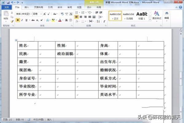 个人简历表格样本 简历表电子版免费